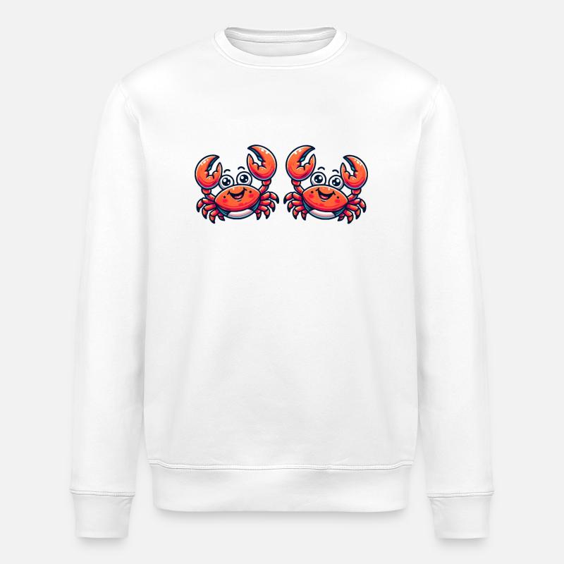crab comic 2 - Stanley/Stella ROLLER Unisex Organic Sweatshirt - white