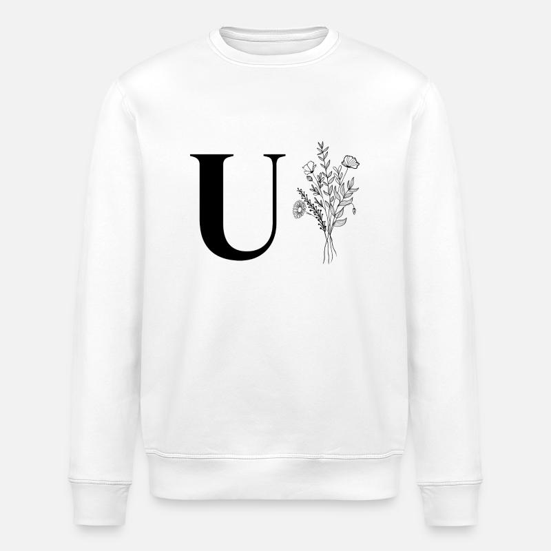 Minimalistische Blumen - Stanley/Stella Unisex Bio-Sweatshirt ROLLER - Weiß