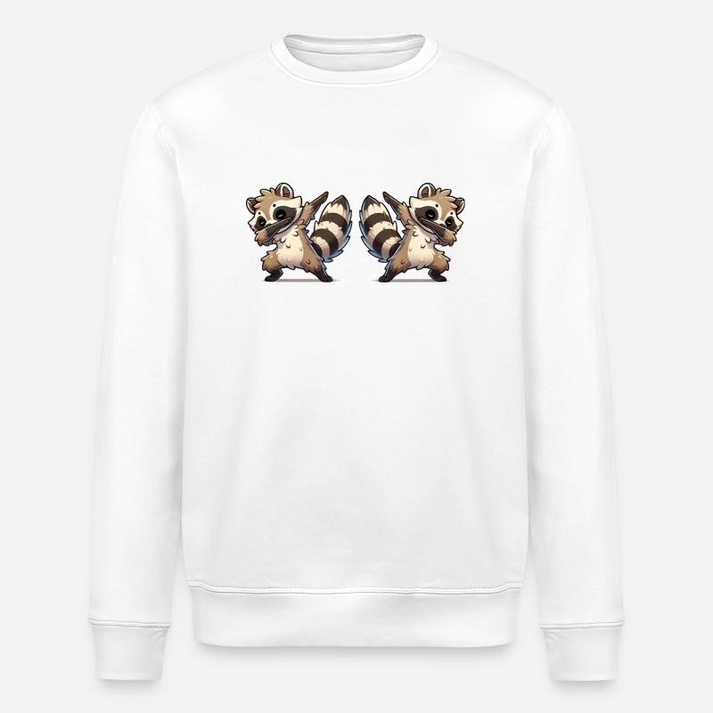 waschbär dabbing - Stanley/Stella Unisex Bio-Sweatshirt ROLLER - Weiß