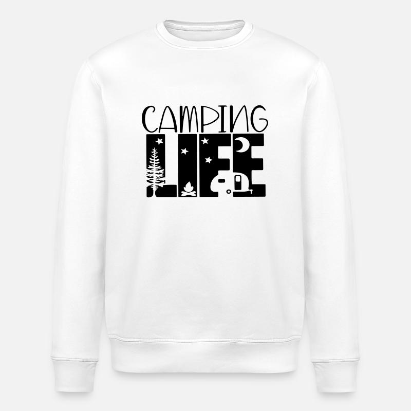 camping life - Stanley/Stella ROLLER Unisex Organic Sweatshirt - white