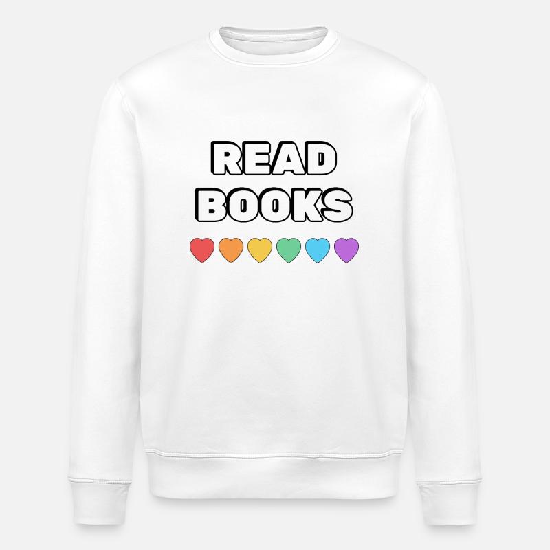 Lire des livres Rainbow Hearts - Sweat bio ROLLER Stanley/Stella Unisexe - blanc