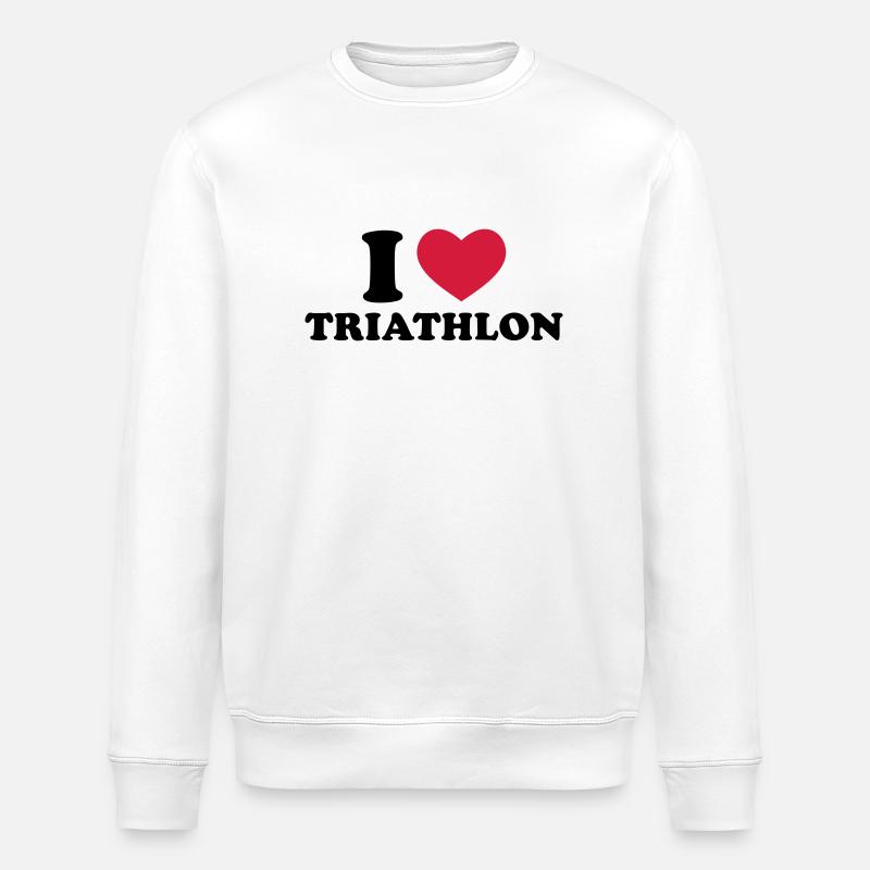 I love Triathlon - Stanley/Stella Unisex Bio-Sweatshirt ROLLER - Weiß