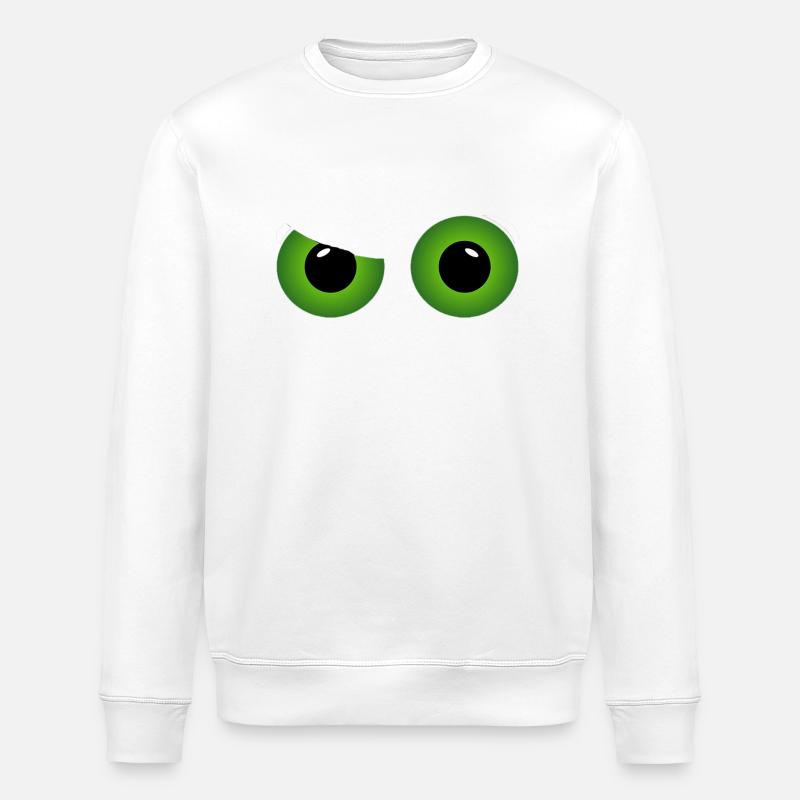 grüne coole Augen - Stanley/Stella Unisex Bio-Sweatshirt ROLLER - Weiß