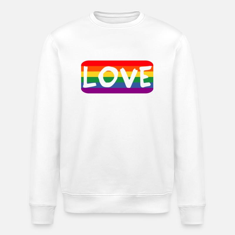 Love Pride Rainbow - Stanley/Stella Unisex Bio-Sweatshirt ROLLER - Weiß