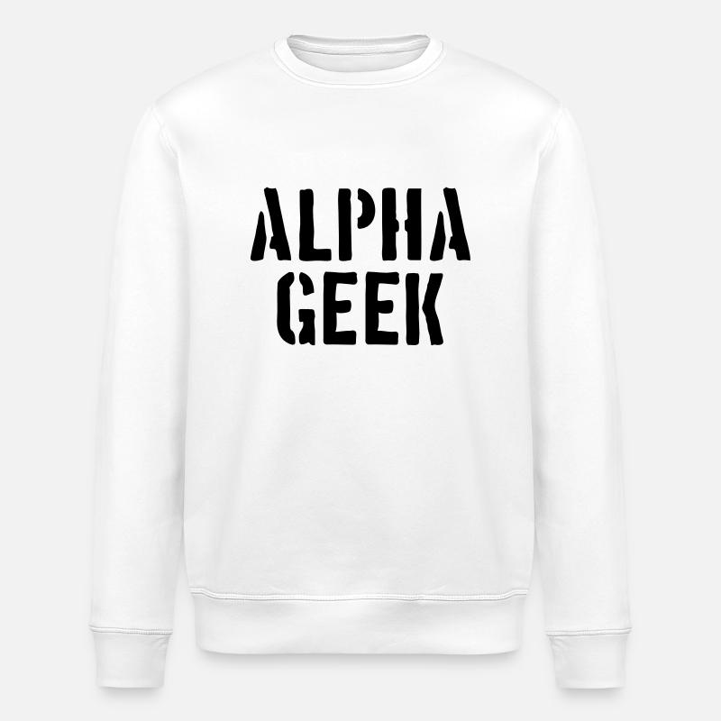 Alpha Geek - Stanley/Stella ROLLER Unisex Organic Sweatshirt - white