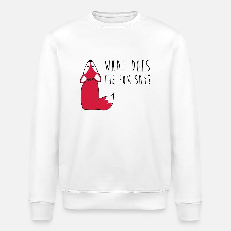 What does the fox say? - Stanley/Stella ROLLER Unisex Organic Sweatshirt - white