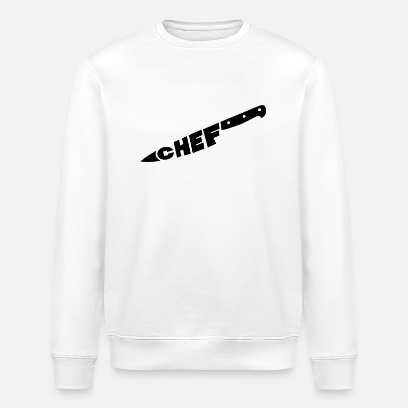 chef couteau - Stanley/Stella ROLLER Unisex Organic Sweatshirt - white