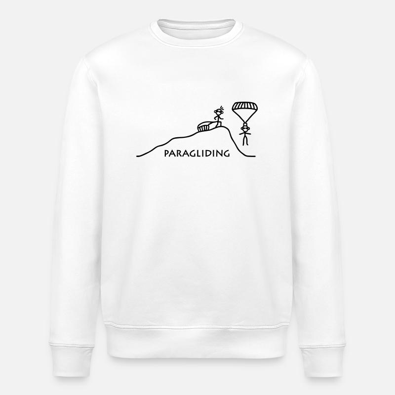 Paragliding vom Berg - Stanley/Stella Unisex Bio-Sweatshirt ROLLER - Weiß