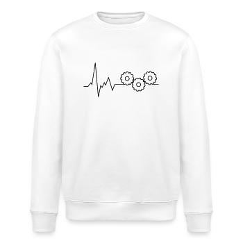 herzschlag zahnräder - Stanley/Stella Unisex Bio-Sweatshirt ROLLER - Weiß - Vorne - Nik (191cm)