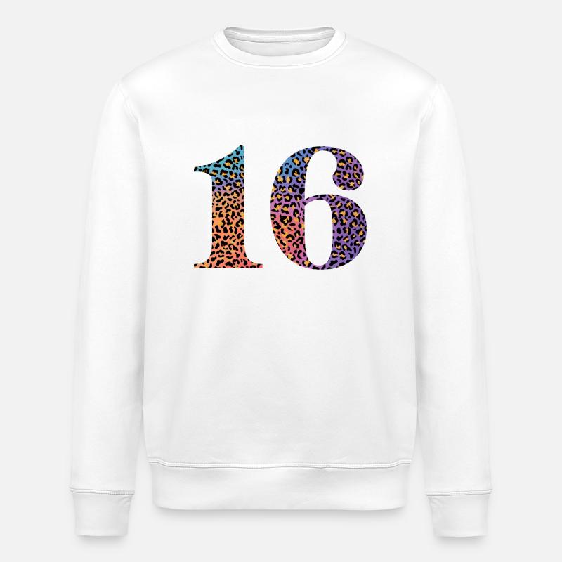 16e anniversaire léopard - Sweat bio ROLLER Stanley/Stella Unisexe - blanc