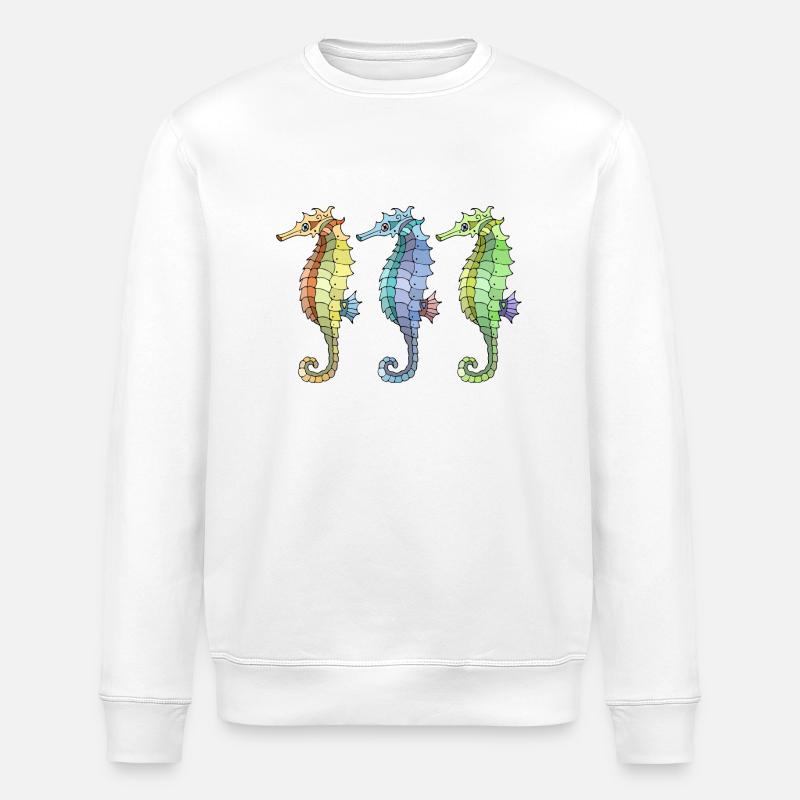 Seepferdchen - Stanley/Stella Unisex Bio-Sweatshirt ROLLER - Weiß