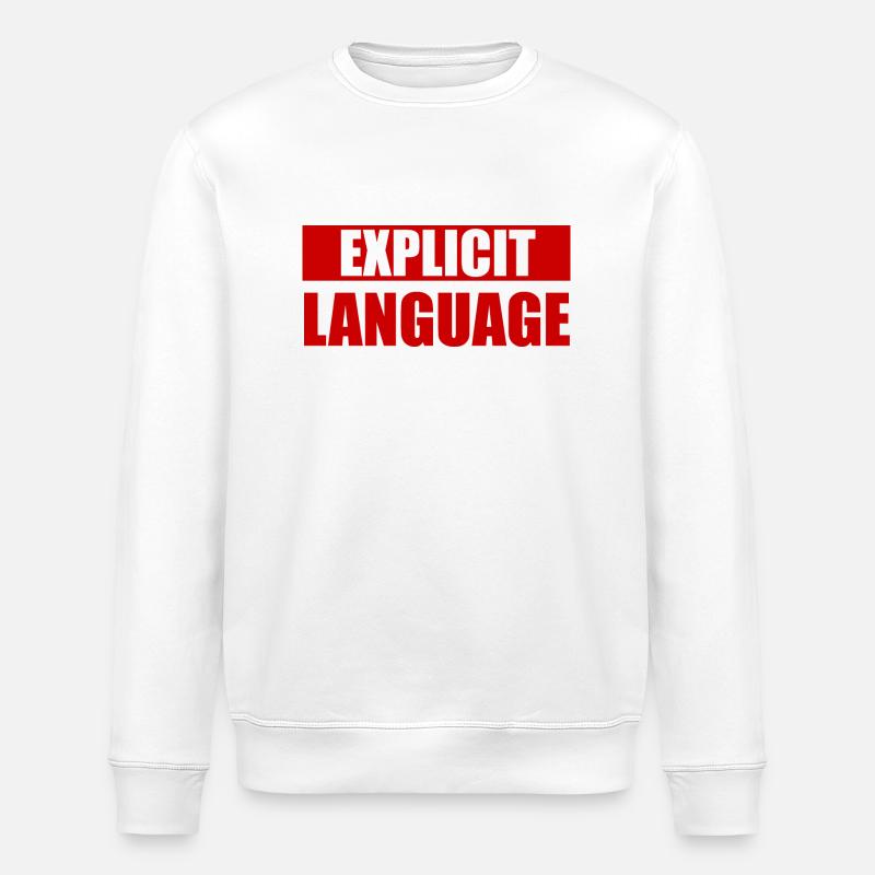 Coarse Language - Red - Stanley/Stella ROLLER Unisex Organic Sweatshirt - white