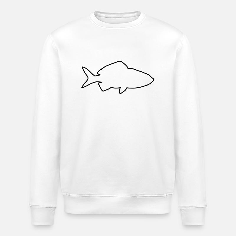 Poisson rouge 1 - Sweat bio ROLLER Stanley/Stella Unisexe - blanc