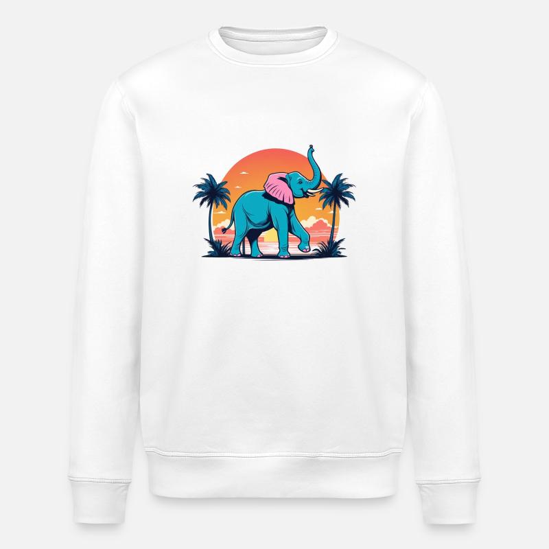 Éléphant - Sweat bio ROLLER Stanley/Stella Unisexe - blanc