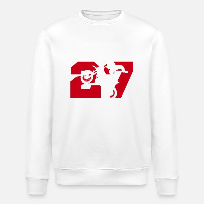 Moto 27 motard - Sweat bio ROLLER Stanley/Stella Unisexe - blanc