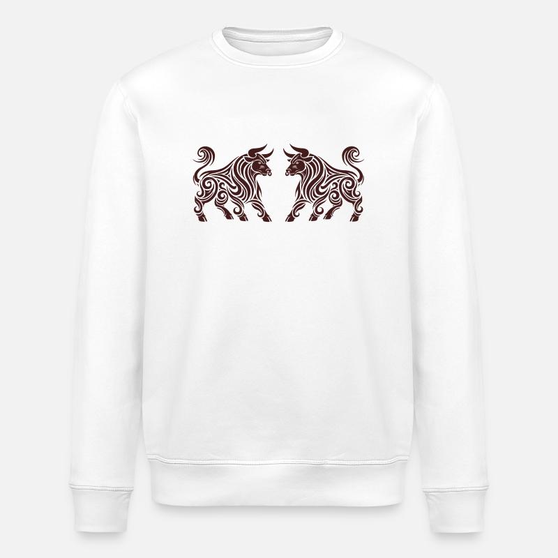 Taurus Beast Tribal 2 - Stanley/Stella ROLLER Unisex Organic Sweatshirt - white