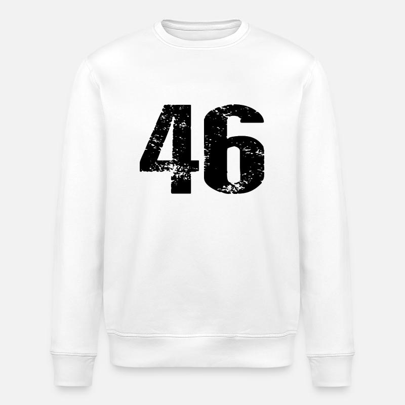 46 Zahl Trikot - Stanley/Stella Unisex Bio-Sweatshirt ROLLER - Weiß