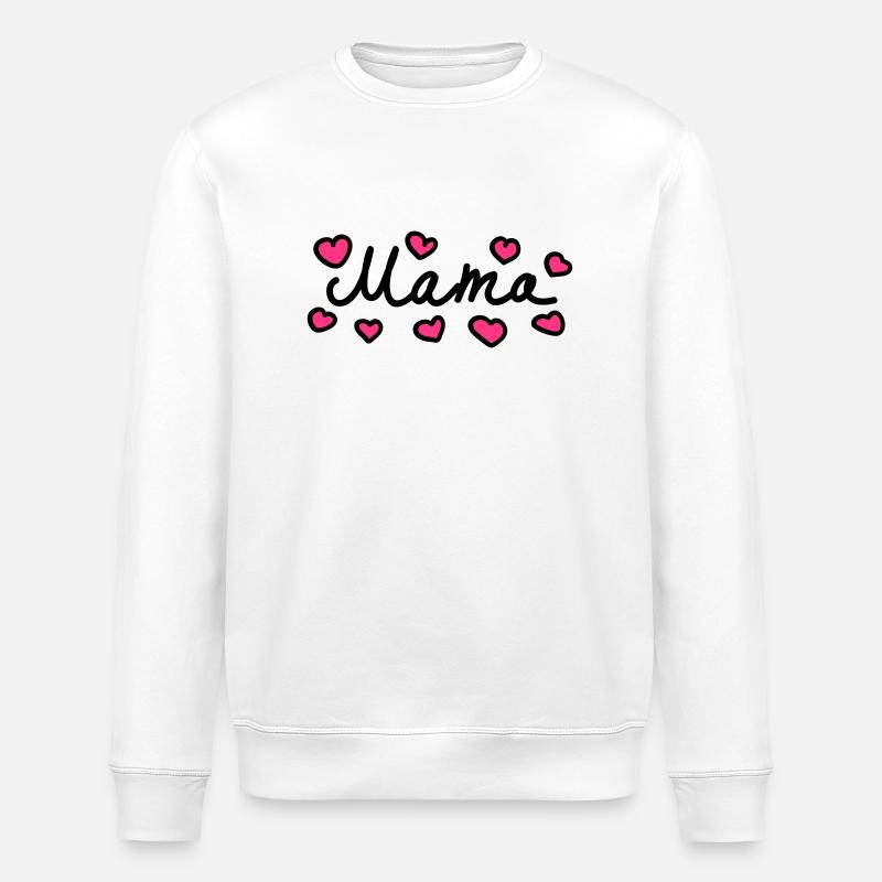 Mama - Herz - 2 - Stanley/Stella Unisex Bio-Sweatshirt ROLLER - Weiß