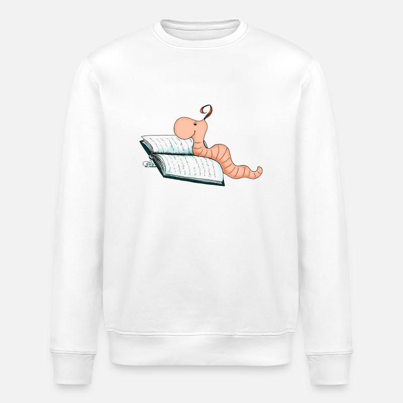 Bookworm Willi - Sweat bio ROLLER Stanley/Stella Unisexe - blanc