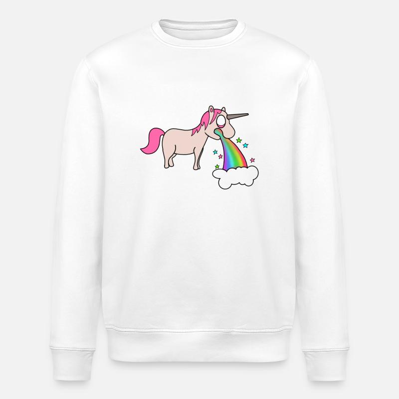 kotzendes Einhorn - Stanley/Stella Unisex Bio-Sweatshirt ROLLER - Weiß