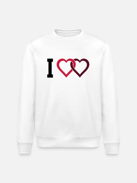 I love - Stanley/Stella ROLLER Unisex Organic Sweatshirt - white