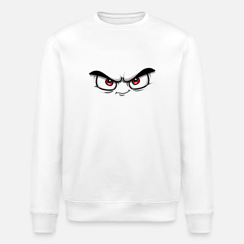 Red face - Stanley/Stella ROLLER Unisex Organic Sweatshirt - white