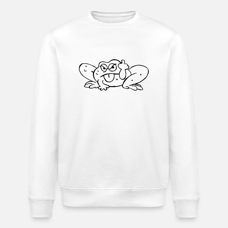 Crapeaud pulls the tongue - Stanley/Stella ROLLER Unisex Organic Sweatshirt - white