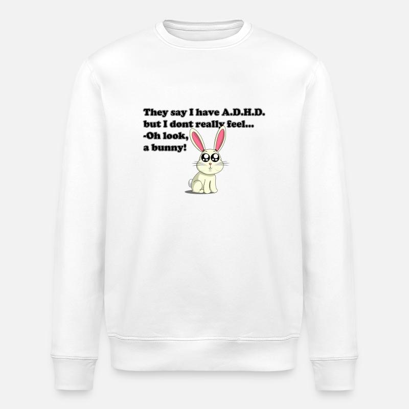 ADHD bunny - Stanley/Stella Unisex Bio-Sweatshirt ROLLER - Weiß
