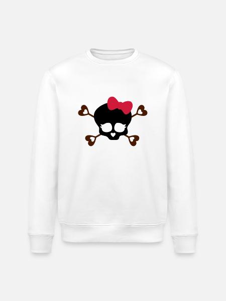 tete de mort noeud - Sweat bio ROLLER Stanley/Stella Unisexe - blanc