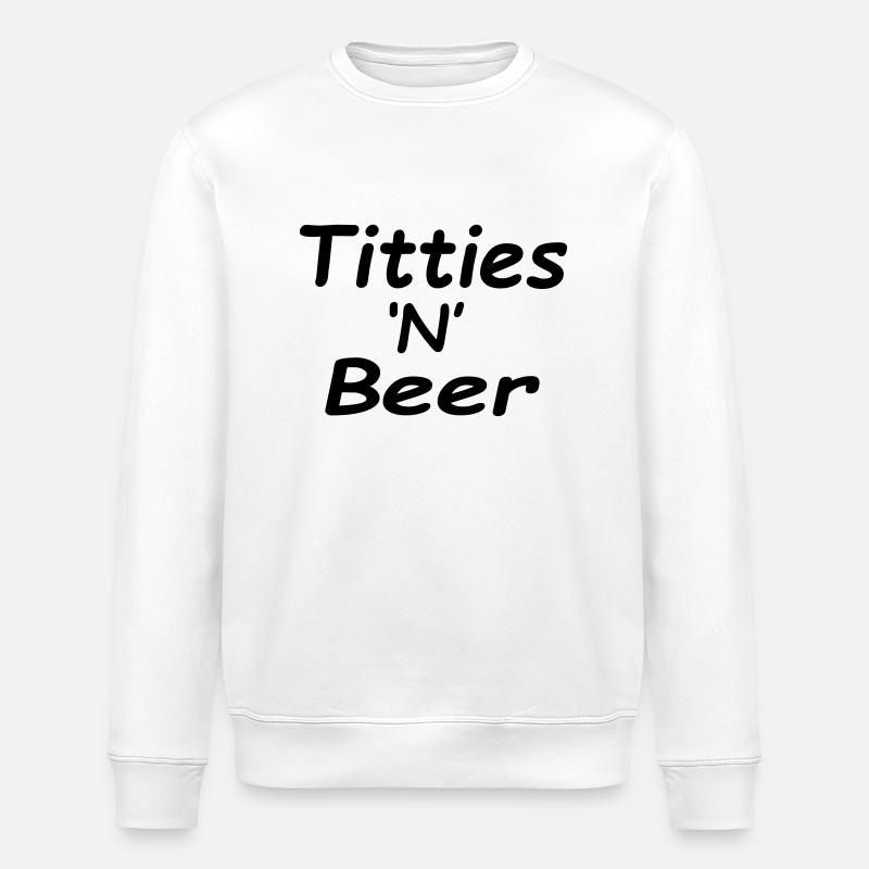 Titties 'N' Beer - Sweat bio ROLLER Stanley/Stella Unisexe - blanc