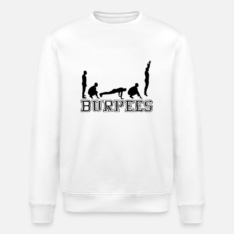 Burpees (Silhouette) - Sweat bio ROLLER Stanley/Stella Unisexe - blanc