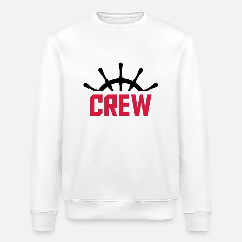 Crew Steuerrad Design - Stanley/Stella ROLLER Unisex Organic Sweatshirt - white