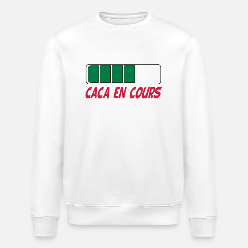 Caca en cours - Sweat bio ROLLER Stanley/Stella Unisexe - blanc