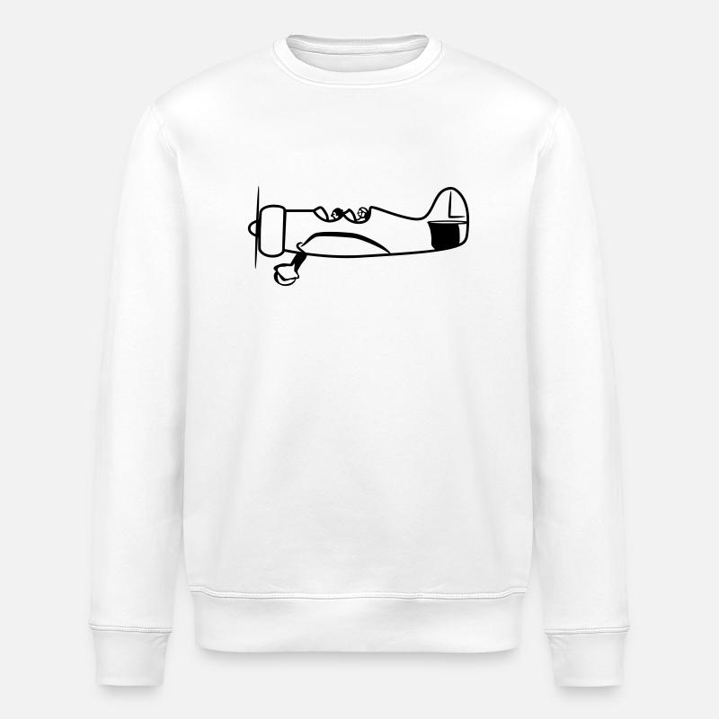 Propeller plane flying oldtimer - Stanley/Stella ROLLER Unisex Organic Sweatshirt - white
