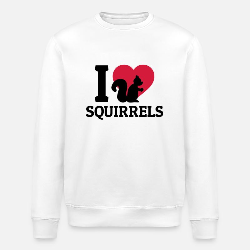 I love Squirrels - Stanley/Stella ROLLER Unisex Organic Sweatshirt - white
