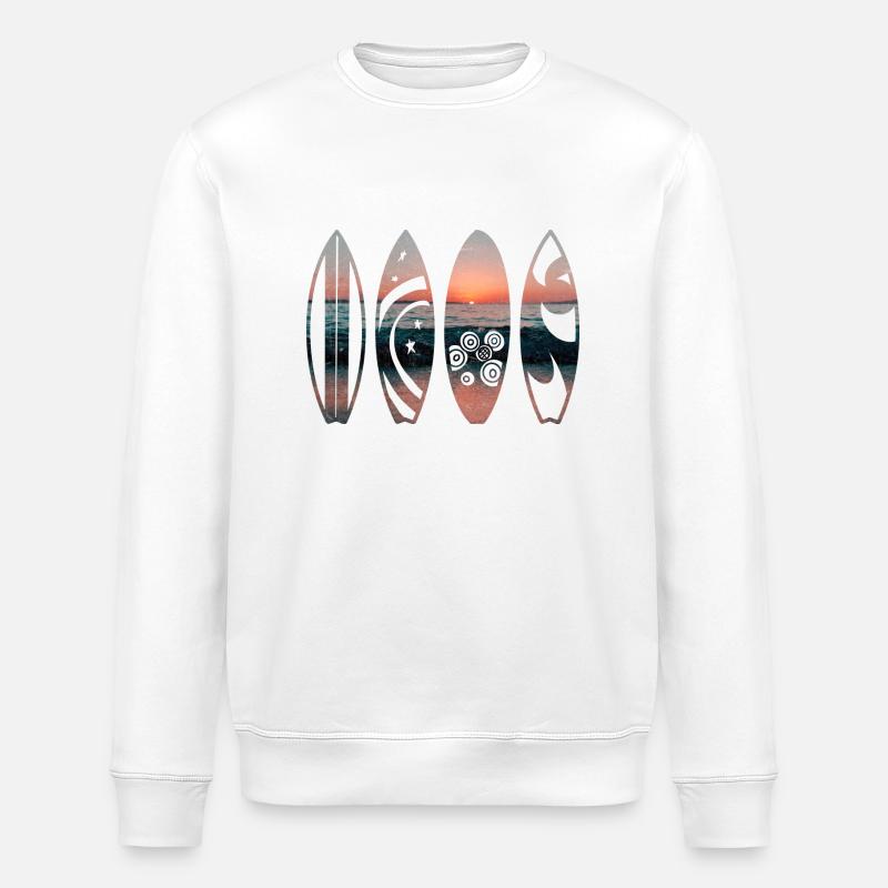 Sunset Surfbretter - Stanley/Stella Unisex Bio-Sweatshirt ROLLER - Weiß