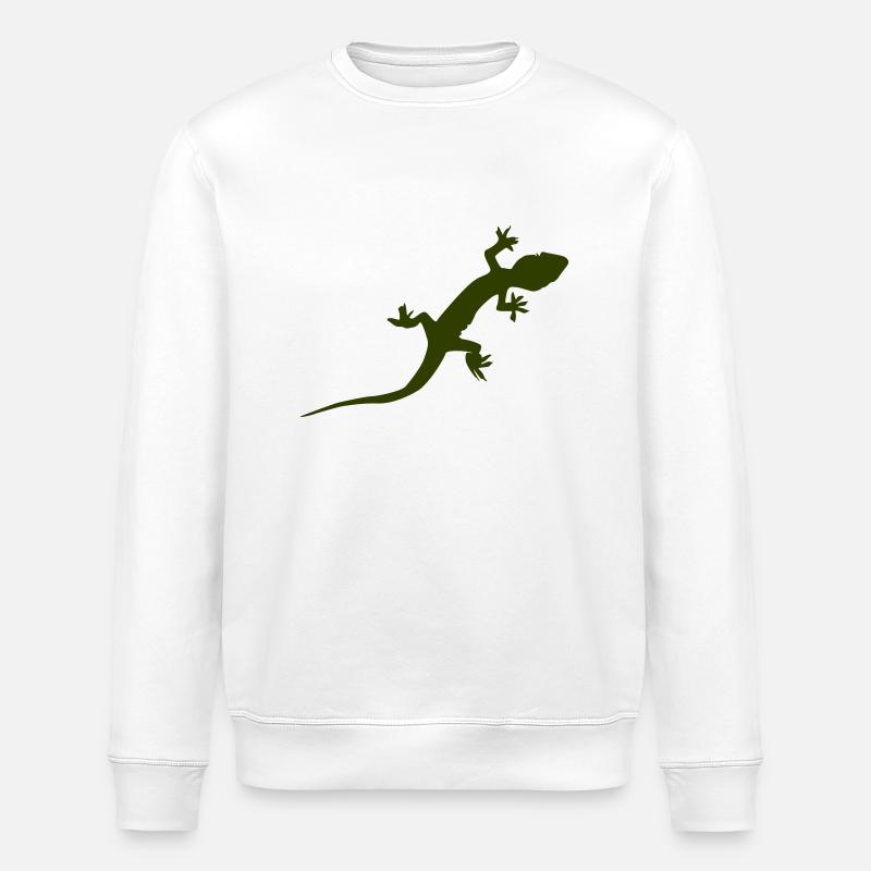 Gecko Echse - Stanley/Stella Unisex Bio-Sweatshirt ROLLER - Weiß