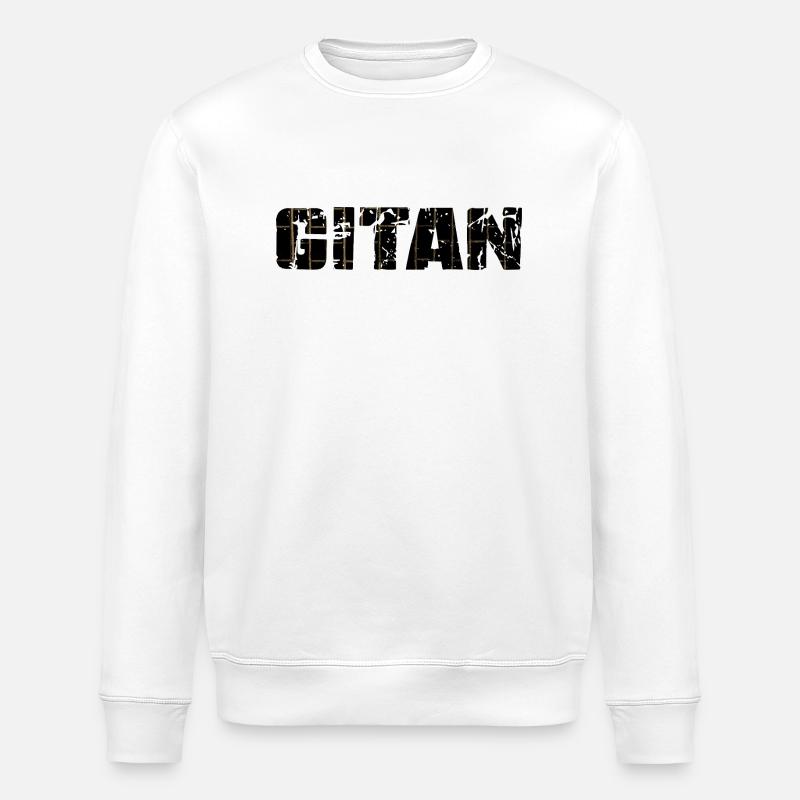 Gitan Grunge motif brique brun - Sweat bio ROLLER Stanley/Stella Unisexe - blanc