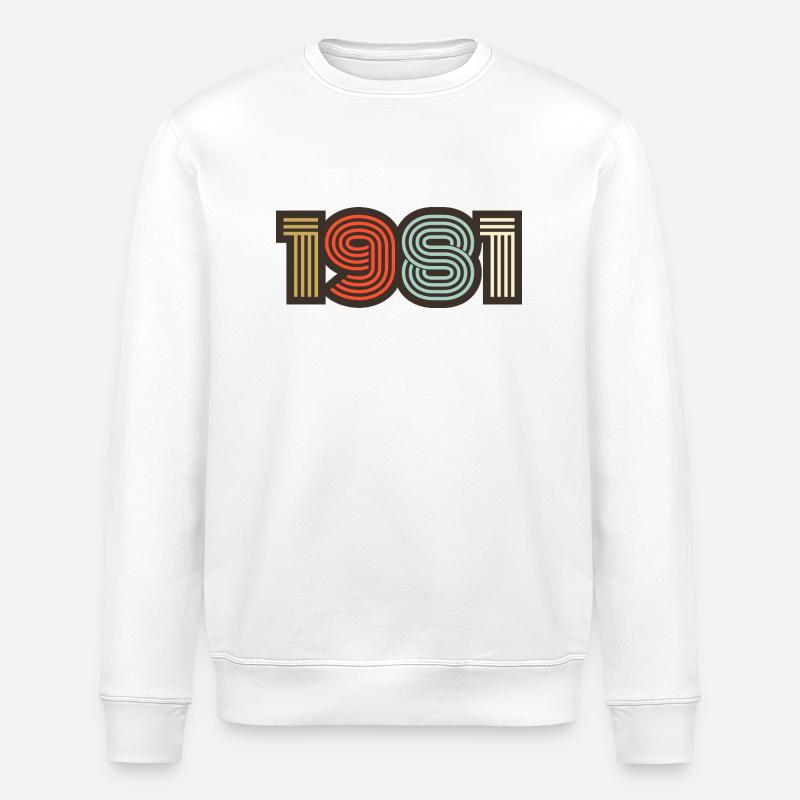 1981 Retro Jahrgang - Stanley/Stella Unisex Bio-Sweatshirt ROLLER - Weiß