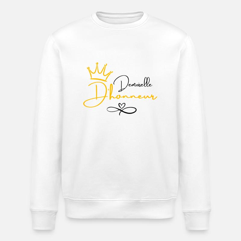 Brautjungfernkrone - Brautgeschenk - Stanley/Stella Unisex Bio-Sweatshirt ROLLER - Weiß