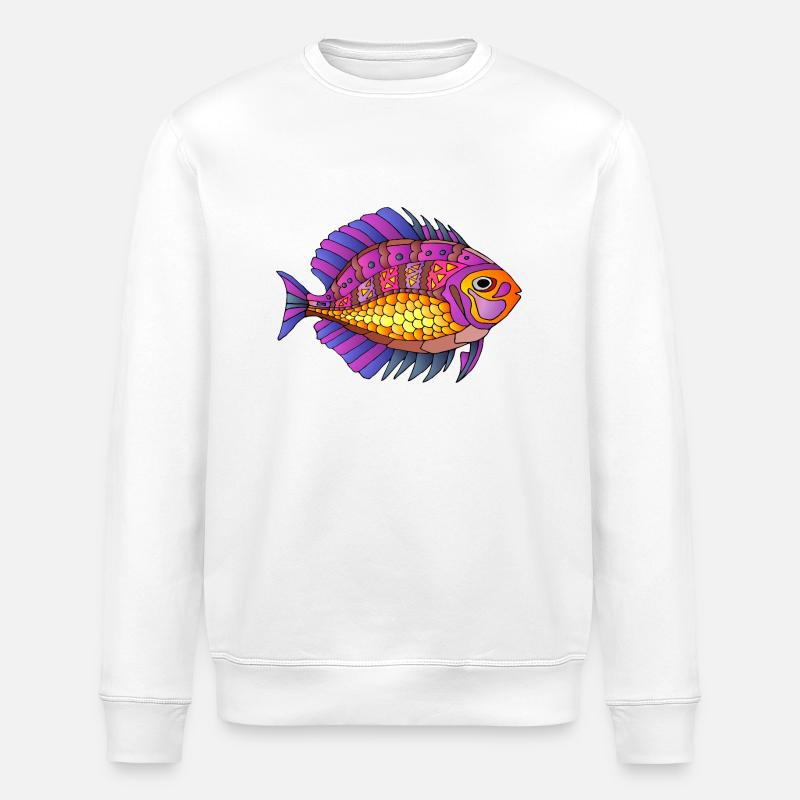 Fisch - Stanley/Stella Unisex Bio-Sweatshirt ROLLER - Weiß