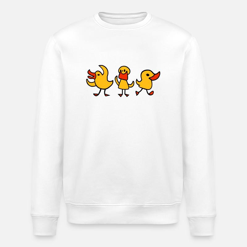 3 Enten - Stanley/Stella Unisex Bio-Sweatshirt ROLLER - Weiß