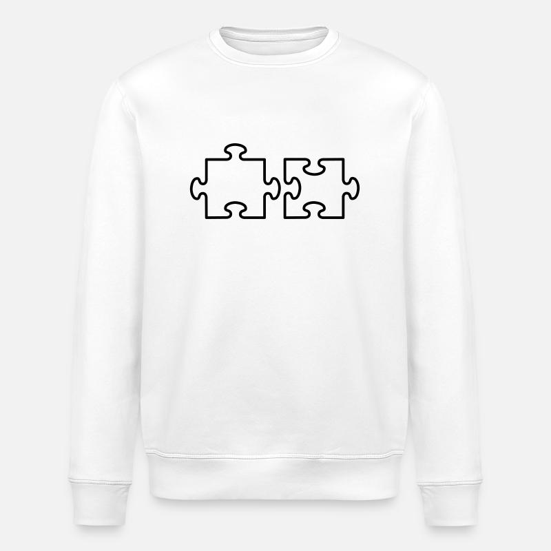2 Puzzle Teile - Stanley/Stella ROLLER Unisex Organic Sweatshirt - white
