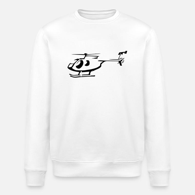 helicopter - Stanley/Stella ROLLER Unisex Organic Sweatshirt - white