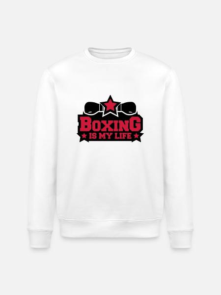 boxing_is_my_life_c2 - Stanley/Stella Unisex Bio-Sweatshirt ROLLER - Weiß