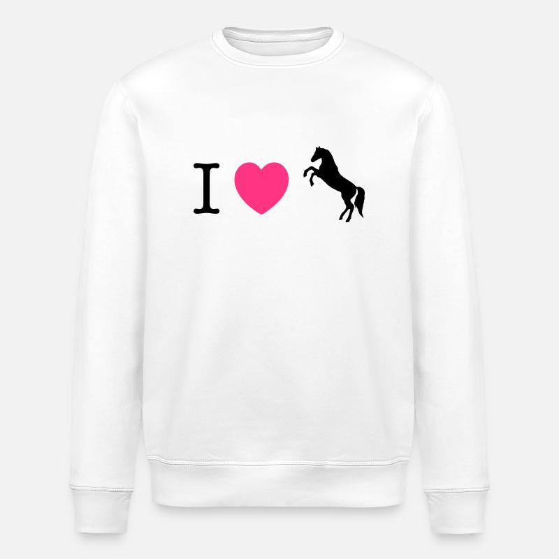 J'aime les chevaux - cheval sauvage - Sweat bio ROLLER Stanley/Stella Unisexe - blanc