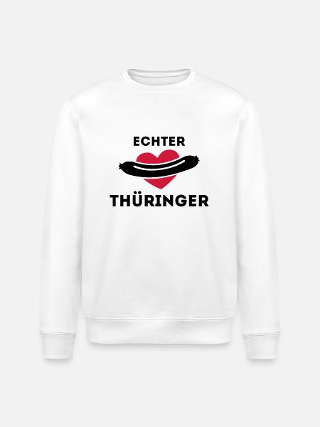 Real Thuringia - Bratwurst love - Stanley/Stella ROLLER Unisex Organic Sweatshirt - white