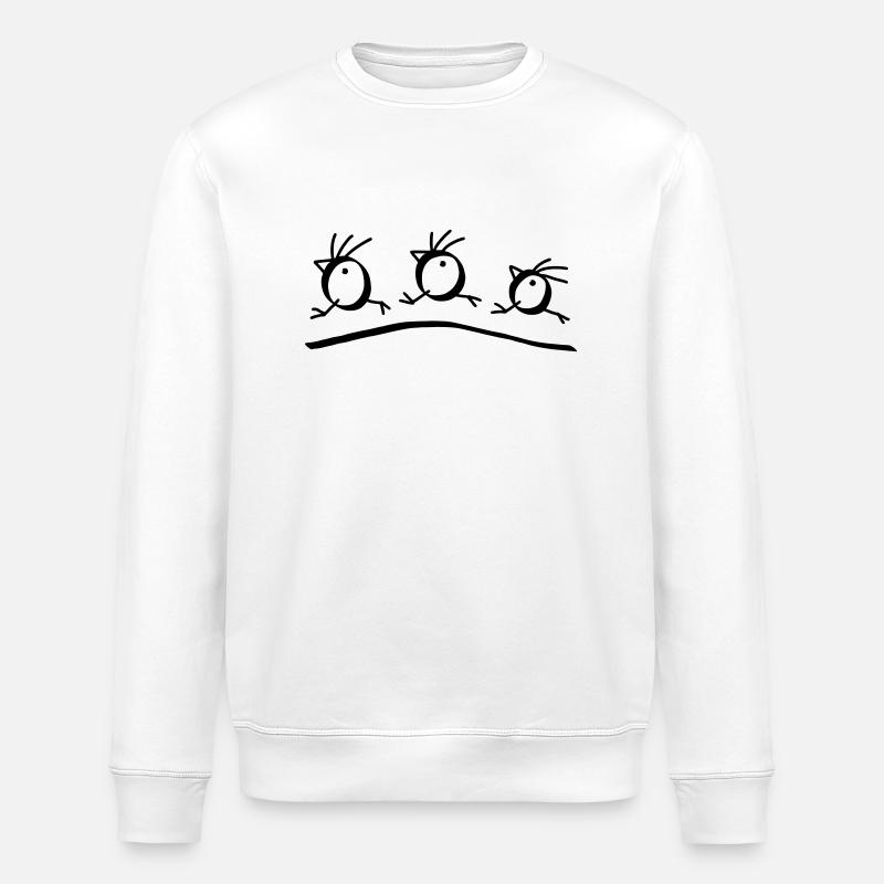 Exécutez 3 Oiseaux - Sweat bio ROLLER Stanley/Stella Unisexe - blanc