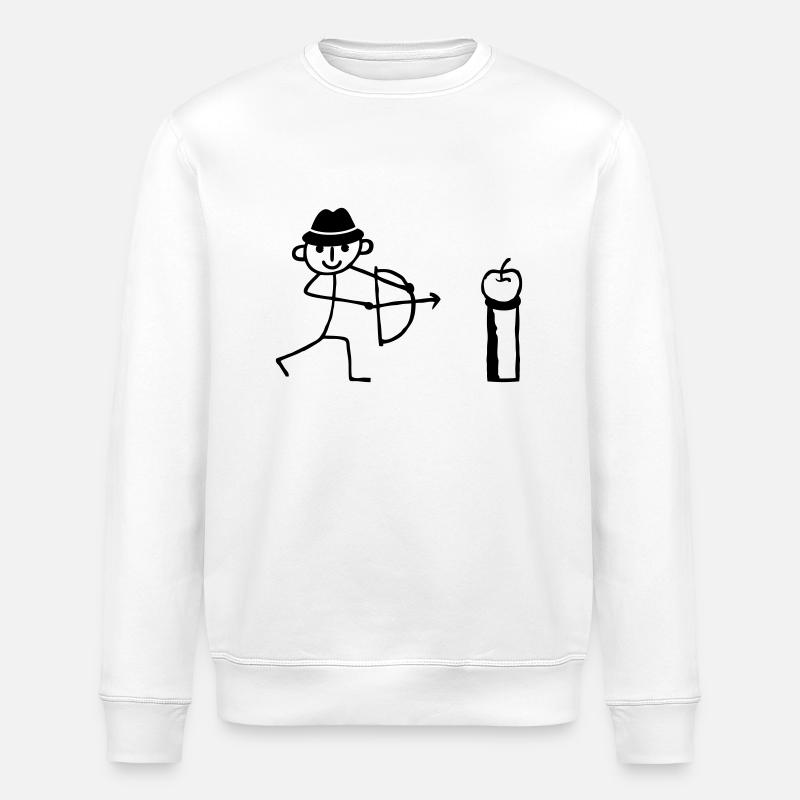 Strichmännchen Bogenschießen - Stanley/Stella Unisex Bio-Sweatshirt ROLLER - Weiß