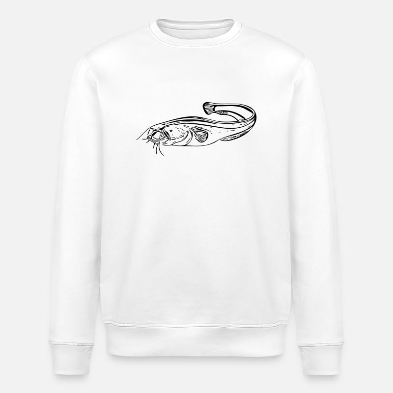 Poisson-chat - pêcheur - Sweat bio ROLLER Stanley/Stella Unisexe - blanc